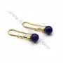 Crochet boucles d'oreilles pour perles semi percé dorée sur laiton 26mm x 4pcs