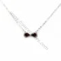Collier grenat chaine en argent 925 rhodié x 1pc