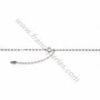 Collier citrine chaine en argent 925 rhodié x 1pc