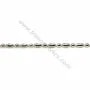 Chaîne perlée en argent 925 boule 2.5mm et oval 2.5x4.5mm x 50cm