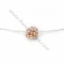 Boule de perles d'eau douce de couleur mauve, de taille 13-14mm x 1pc