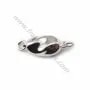 Bellows rectangle clasp, 925 Sterling silver  7x14mm  x 1pc