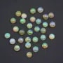 Cabochon d'opale ethiopienne, multicolore, de forme ronde, 6mm x 1pc