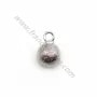 Round hammered charm 10mm, plated by "flash" gold on brass x 10pcs