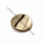 Breloque de forme ovale 22.5x19mm, plaqué par "flash" or sur laiton x 4pcs 