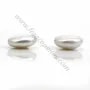 Perles de culture d'eau douce, blanche, ronde plate, 11mm x 1pc