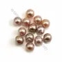 Perle de culture d'eau douce semi-percée, mauve, ovale, 9.5-10mm x 1pc