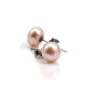 Boucle d'oreuille argent 925 perle d'eau douce mauve 8-9mm x 2pcs