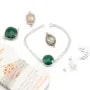 Tourmaline necklace, in rhodium silver 925, 45cm