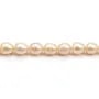 Salmon color round freshwater pearls on thread 9-10mm x 40cm