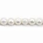 Perles de culture d'eau douce, blanche, ovale/irrégulière, 12-13mm x 40cm
