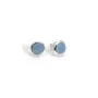 Crochet d'oreille en argent 925, porte cabochon 8mm x 2pcs