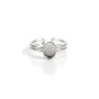 Bague réglable support ovale 6x8mm en argent 925 x 1pc