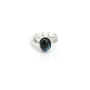 Bague réglable support oval 6x8mm en argent 925 x 1pc