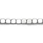 Silver Hematite in square shape 6mm x 40cm
