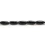 Agate de couleur noire, en forme de tonnelet, 4 * 10mm x 10pcs
