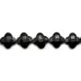 Agate noir trèfle facette 13mm x 1pc 