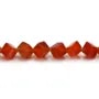 Red teinted agate, in shape of a square, 8mm x 6pcs