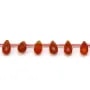 Agate rouge, en forme de goutte facetté 6x9mm x 4pcs