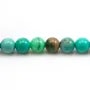 "Agate d'herbe" de couleur verte, de forme ronde, 8mm x 39cm