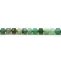 Agate d'herbe verte ronde facette 4mm x 40cm