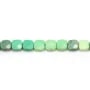 Green grass agate, in the shape of a faceted square 6mm x 39cm