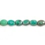 Agate d'herbe ovale facetté sur fil 6x8mm x 40cm