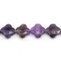 Améthyste trèfle facette 13 mm x 1pc   