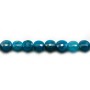 Apatite in blue color, in round flat faceted shaped 4mm, x 39cm