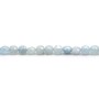 Aigue marine de couleur bleu, de forme ronde plate facetté 4.5mm x 39cm