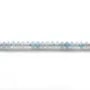 Aigue marine rondelle boulier facette 2x3mm sur fil 39cm