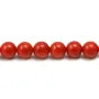 Bambou de mer teinté, couleur rouille, de forme ronde 8mm x 4pcs