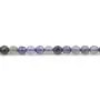 Cordiérite (Iolite)  couleur bleu-violet, de forme ronde facetté, de taille 4mm x 40cm