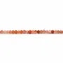 Cornaline orange, in the shape of a faceted roundel, size 2 * 3.5mm x 40cm