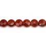 Cornaline ronde plate facette 8mm x 4pcs