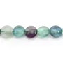 Fluorite de forme ronde plate 10mm x 40cm
