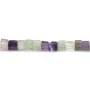 Fluorite multicolore, en forme de carré, 4mm x 40cm