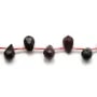 Garnet briolette faceted 4.5-5.5x7-8mm x 20cm