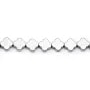 Hématite argenté trèfle 8mm x 40cm