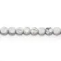 Howlite blanche, de forme ronde et plate, 6mm x 40cm