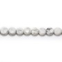 Howlite blanche, de forme ronde et plate, 6mm x 40cm