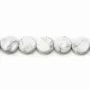 Howlite, de forme ronde facetté et plate, 10mm x 40cm