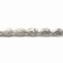 Howlite, en forme de goutte ronde facetté, 8 * 12mm x 40cm