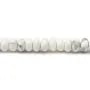 Howlite blanche, en forme de rondelle, 4x6mm x 40cm