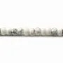 Howlite, en forme de rondelle facetté, 4 * 6mm x 40cm