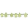 Jade jadeite, en forme de goutte facetté, 6x9mm x 4pcs