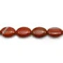 Jaspe de couleur rouge, de forme ovale, 10x14mm x 40cm