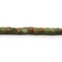 Jaspe unakite vert et rose, en forme de cube 4mm x 39cm