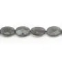 Labradorite gris de forme ovale facetté 13x18mm x 39cm