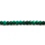 Malachite, de forme rondelle et facetté, 2.5x3mm x 39cm